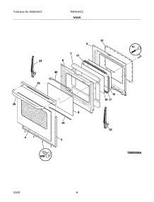 09 - Door parts for Frigidaire Range FEF352HCC from AppliancePartsPros.com