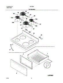 07 - Top / Drawer parts for Frigidaire Range FEF355AQD from AppliancePartsPros.com