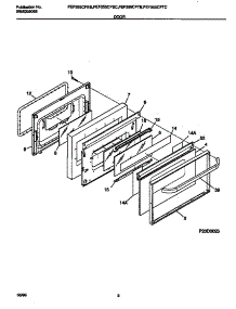 05 - Door parts for Frigidaire Range FEF355CFTB from AppliancePartsPros.com