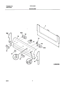 03 - Backguard parts for Frigidaire Range FEF312BSB from AppliancePartsPros.com