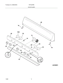 03 - Backguard parts for Frigidaire Range FEF303HWB from AppliancePartsPros.com