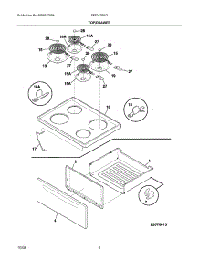 07 - Top / Drawer parts for Frigidaire Range FEF312BSG from AppliancePartsPros.com