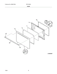 09 - Door parts for Frigidaire Range FEF312BSG from AppliancePartsPros.com
