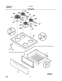 07 - Top / Drawer parts for Frigidaire Range FEF314BWB from AppliancePartsPros.com