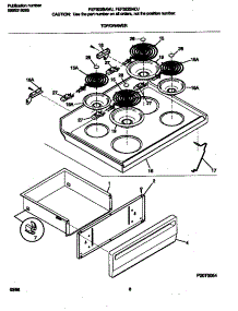 04 - Top / Drawer parts for Frigidaire Range FEF322BADJ from AppliancePartsPros.com