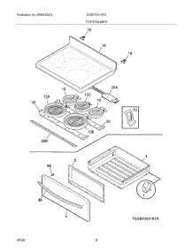 07 - Top / Drawer parts for Frigidaire Range DGEF3041KFA from AppliancePartsPros.com