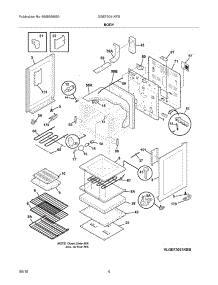 05 - Body parts for Frigidaire Range DGEF3041KFB from AppliancePartsPros.com