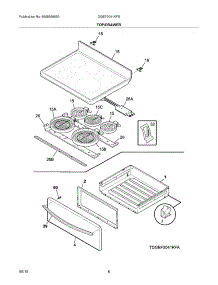 07 - Top / Drawer parts for Frigidaire Range DGEF3041KFB from AppliancePartsPros.com