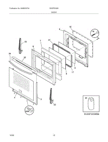 11 - Door parts for Frigidaire Range DGGF3032KBB from AppliancePartsPros.com
