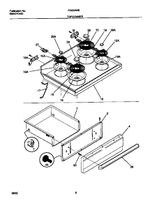 04 - Top / Drawer parts for Frigidaire Range F04B350BWC from AppliancePartsPros.com