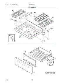 09 - Top / Drawer parts for Frigidaire Range DGGF3032KWG from AppliancePartsPros.com