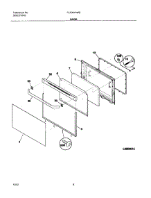 09 - Door parts for Frigidaire Range FEF361AWB from AppliancePartsPros.com