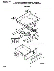 04 - Top / Drawer parts for Frigidaire Range FEF365BGWC from AppliancePartsPros.com