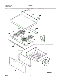 07 - Top / Drawer parts for Frigidaire Range FEF365BWB from AppliancePartsPros.com