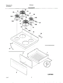 07 - Top / Drawer parts for Frigidaire Range FEF326AUA from AppliancePartsPros.com