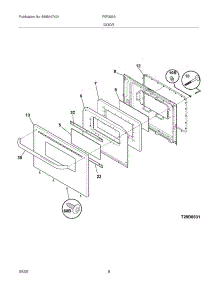 09 - Door parts for Frigidaire Range FEF326ASM from AppliancePartsPros.com