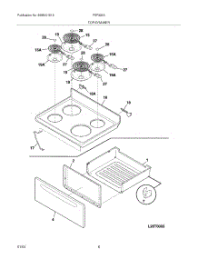 07 - Top / Drawer parts for Frigidaire Range FEF326AUG from AppliancePartsPros.com