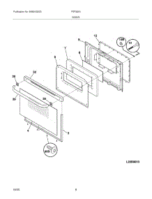 09 - Door parts for Frigidaire Range FEF326AUJ from AppliancePartsPros.com