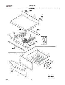 07 - Top / Drawer parts for Frigidaire Range FEF336BCB from AppliancePartsPros.com