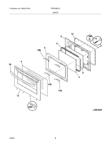 09 - Door parts for Frigidaire Range FEF336BCH from AppliancePartsPros.com