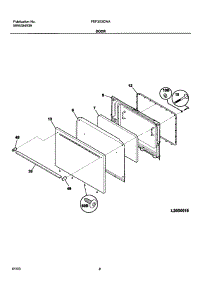 09 - Door parts for Frigidaire Range FEF303CWA from AppliancePartsPros.com