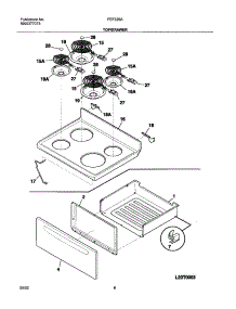 07 - Top / Drawer parts for Frigidaire Range FEF326AQC from AppliancePartsPros.com