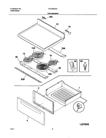 07 - Top / Drawer parts for Frigidaire Range FEF366ASC from AppliancePartsPros.com