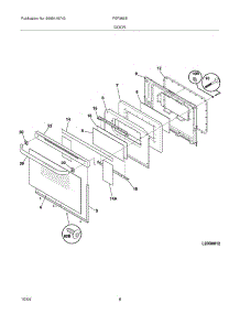 09 - Door parts for Frigidaire Range FEF365BWH from AppliancePartsPros.com