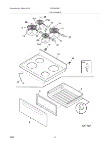 07 - Top / Drawer parts for Frigidaire Range FEF352DWD from AppliancePartsPros.com