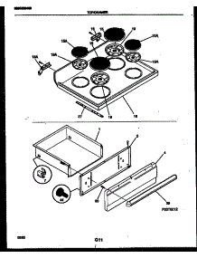 04 - Cooktop And Drawer Parts parts for Frigidaire Range FEF351SADA from AppliancePartsPros.com