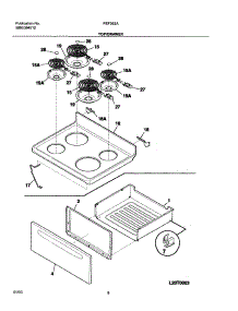 07 - Top / Drawer parts for Frigidaire Range FEF352AWE from AppliancePartsPros.com