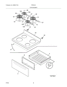 07 - Top / Drawer parts for Frigidaire Range FEF354GBD from AppliancePartsPros.com