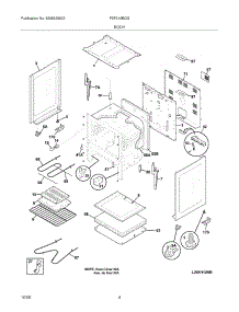 05 - Body parts for Frigidaire Range FEF316BQG from AppliancePartsPros.com