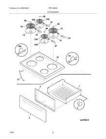 07 - Top / Drawer parts for Frigidaire Range FEF316BQG from AppliancePartsPros.com