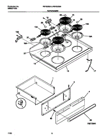 05 - Top / Drawer parts for Frigidaire Range FEF323BAWD from AppliancePartsPros.com