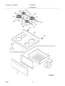 07 - Top / Drawer parts for Frigidaire Range FEF326FWB from AppliancePartsPros.com