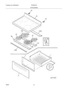 07 - Top / Drawer parts for Frigidaire Range FEF339ESA from AppliancePartsPros.com