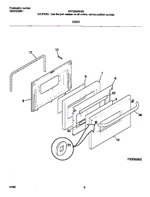 05 - Door parts for Frigidaire Range FEF322WHSA from AppliancePartsPros.com