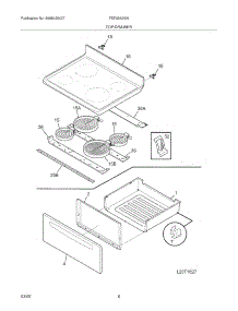 07 - Top / Drawer parts for Frigidaire Range FEF336ASN from AppliancePartsPros.com