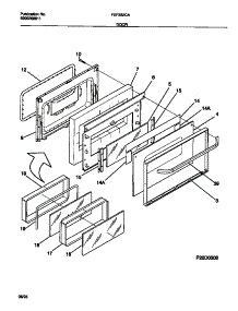 05 - Door parts for Frigidaire Range FEF352CASC from AppliancePartsPros.com