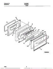 05 - Door parts for Frigidaire Range FEF352BAWG from AppliancePartsPros.com