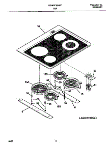 04 - Top parts for Frigidaire Range FED367CETD from AppliancePartsPros.com