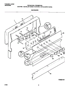 02 - Backguard parts for Frigidaire Range FEF305PHDA from AppliancePartsPros.com