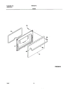 09 - Door parts for Frigidaire Range FEF305PHSC from AppliancePartsPros.com