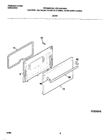 05 - Door parts for Frigidaire Range FEF305PHDA from AppliancePartsPros.com
