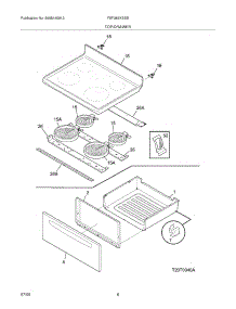 07 - Top / Drawer parts for Frigidaire Range FEF366XESB from AppliancePartsPros.com