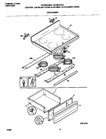 04 - Top / Drawer parts for Frigidaire Range FEF367CGTA from AppliancePartsPros.com
