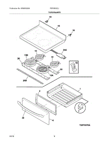 07 - Top / Drawer parts for Frigidaire Range FEF368GCJ from AppliancePartsPros.com