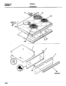 04 - Top / Drawer parts for Frigidaire Range FEF367CABC from AppliancePartsPros.com