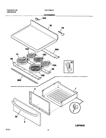 07 - Top / Drawer parts for Frigidaire Range FEF379ACG from AppliancePartsPros.com